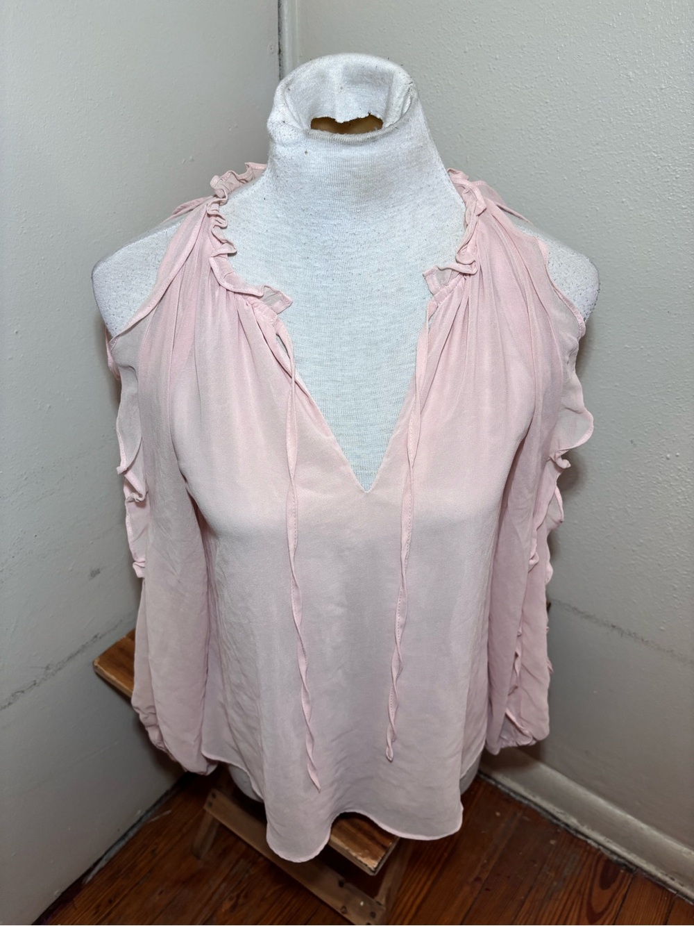 1 State Cold Shoulder Ruffle Sleeve Blouse - Picture 3 of 11